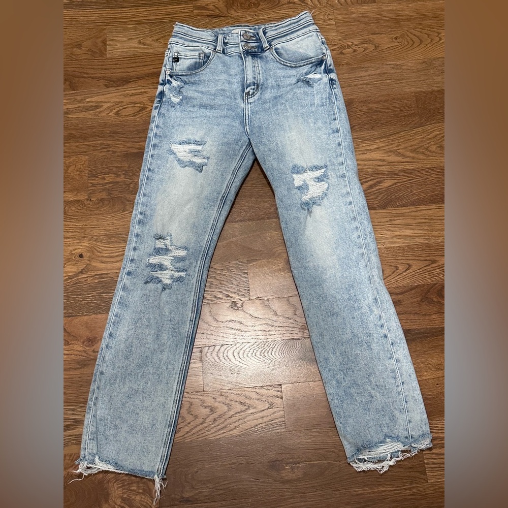 KanCan Men's Light Blue Distressed Jeans